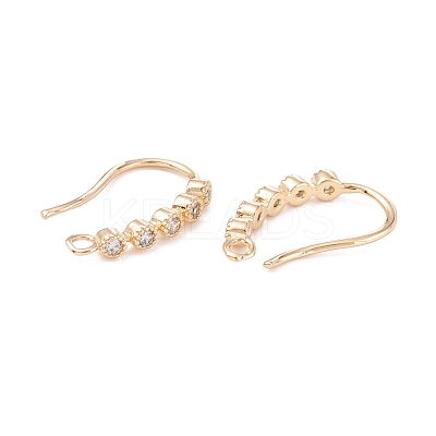 Rack Plating Brass Micro Pave Cubic Zirconia Earring Hooks ZIRC-F126-07G-1
