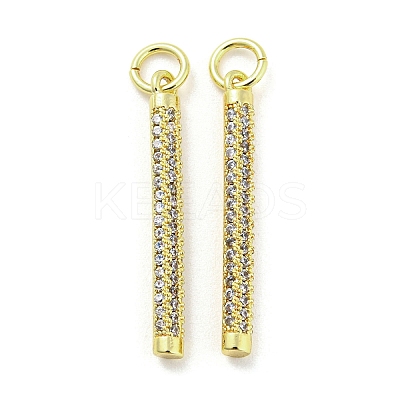 Rack Plating Brass Micro Pave Clear Cubic Zirconia Pendants KK-Q804-23G-1