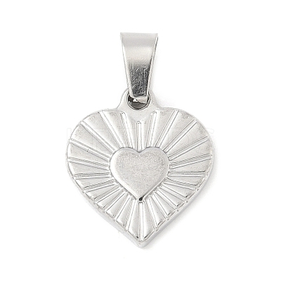 304 Stainless Steel Heart Pendants LS-STAS-R162-01P-04-1