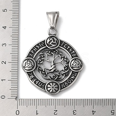 Viking Runes 304 Stainless Steel Pendants STAS-D014-17AS-1