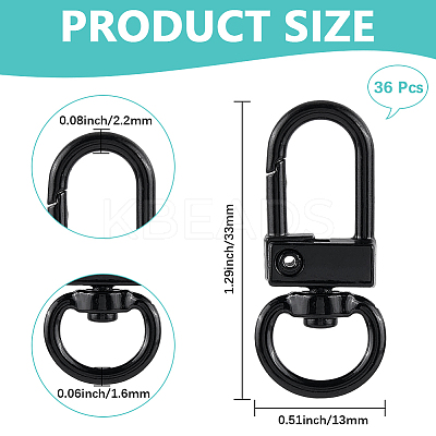 36pcs Baking Paint Alloy Swivel Clasps FIND-CP0002-88-1