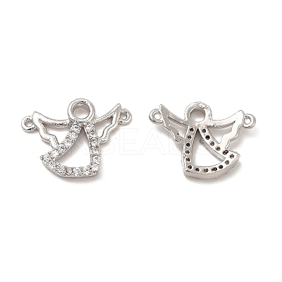 Brass Micro Pave Cubic Zirconia 2-Loop Pendants KK-E068-VB367-1