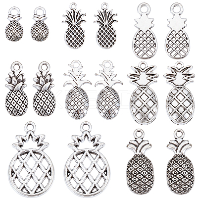 80Pcs 8 Styles Tibetan Style Alloy Charms TIBEP-SC0003-25-1