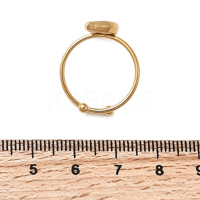 Adjustable 304 Stainless Steel Enamel Cuff Rings for Women RJEW-B152-01G-01-1