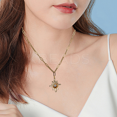 10Pcs 667 Stainless Steel Paperclip Chain Necklaces NJEW-BBC0001-48B-G-1