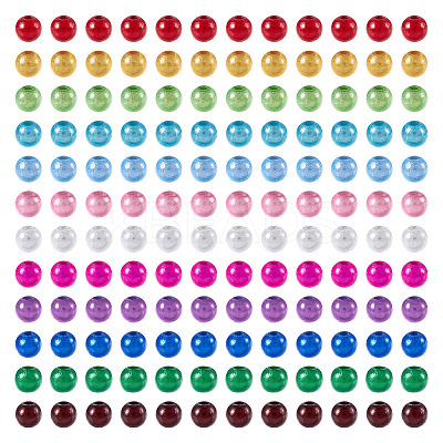 360Pcs 12 Colors Spray Painted Acrylic Beads MACR-TA0002-25-1