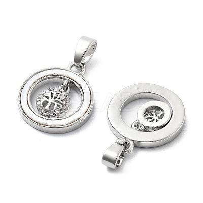 Brass Micro Pave Cubic Zirconia Pendants KK-L222-014P-1