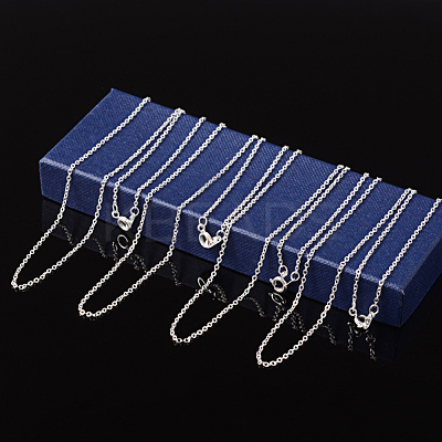 Nickel Free Silver Color Plated Brass Chain Necklaces X-SW028-S-1