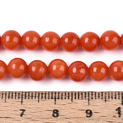 Dyed Natural Mashan Jade Round Beads Strands G-T139-6mm-67C-1