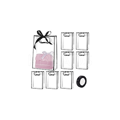 24Pcs Rectangle PVC Gift Bags with Hole Handle for Candy ABAG-BC0001-64-1