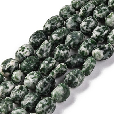 Natural Green Spot Jasper Beads Strands LS-G-G146-A26-01-1