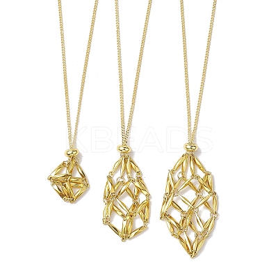 3Pcs 3 Styles 304 Stainless Steel Macrame Pouch Necklace Makings NJEW-JN04902-01-1