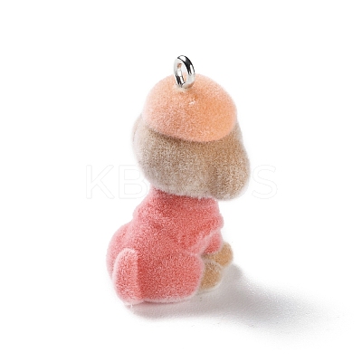Flocky Resin Pendants RESI-A040-03B-1
