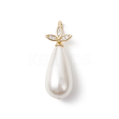 Electroplate Shell Pearl Pendants PALLOY-JF04940-01-1