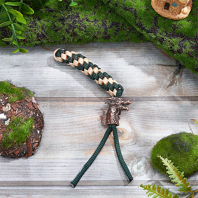 Outdoor EDC Tool Brass Parachute Rope European Beads KK-WH0081-45R-1