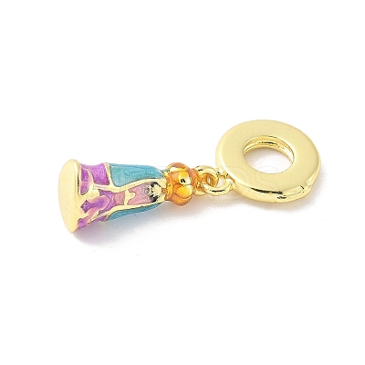 Brass Enamel Virgin European Dangle Charms KK-Z101-03G-02-1