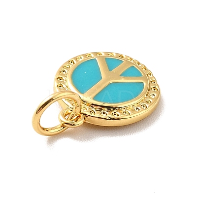 Rack Plating Brass Enamel Pendants KK-M230-17G-1