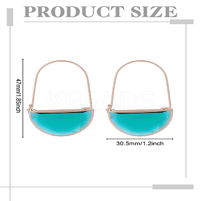 1 Pair Brass Glass Hoop Earrings for Women EJEW-LP0003-53A-1
