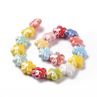 Glazed Porcelain Beads Strands PORC-M539-02-1