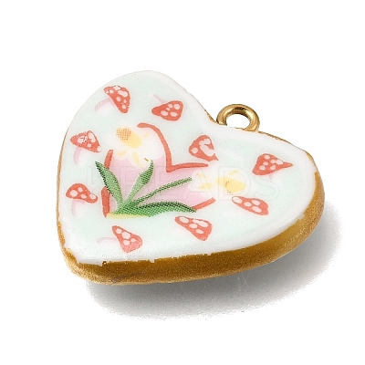 Handmade Porcelain & 304 Stainless Steel Pendants STAS-Z207-02G-01-1