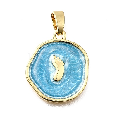 Brass Enamel Pendants KK-P336-41G-01-1