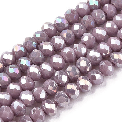 Electroplate Glass Beads Strands EGLA-A034-P2mm-B19-1