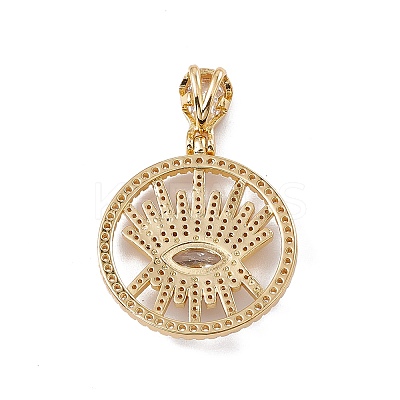 Brass Micro Pave Clear Cubic Zirconia Pendants KK-G439-04G-1