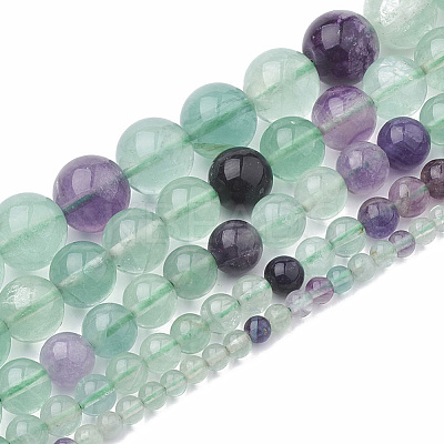 Natural Fluorite Beads Strands G-S333-6mm-006-1
