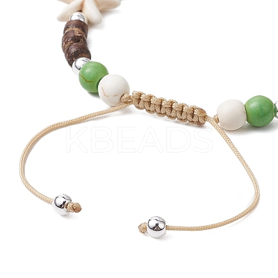Synthetic Turquoise Braided Bead Bracelets BJEW-JB11093-1