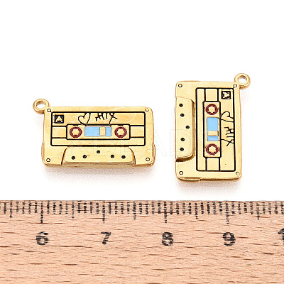 304 Stainless Steel Enamel Pendants STAS-N124-20G-1