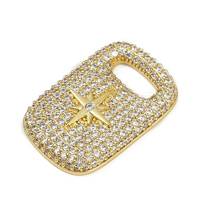 Brass Micro Pave Cubic Zirconia Pendants KK-M322-30G-1