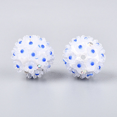 Handmade Polymer Clay Rhinestone with Resin Daisy Flower CLAY-T022-02C-1