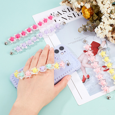 5Pcs 5 Colors Plastic Star Beaded Chain for DIY Keychains MOBA-PH0001-08-1