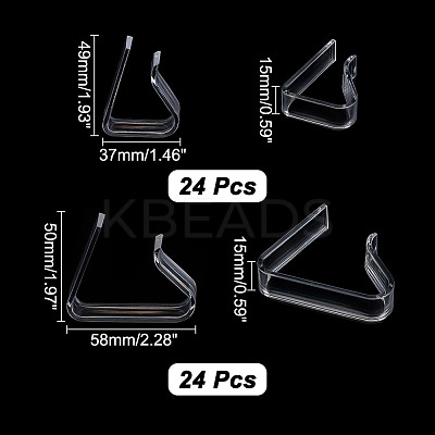 48Pcs 2 Style Transparent Plastic Tablecloth Clips AJEW-GL0002-08-1