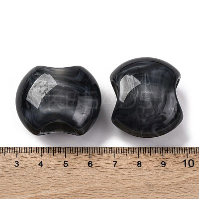Two Tone Opaque Acrylic Beads OACR-Z025-02C-1