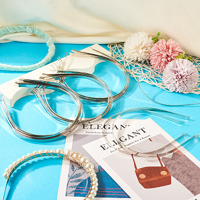 30Pcs 3 Styles Hair Accessories Iron Hair Band Findings OHAR-TA0001-08A-1