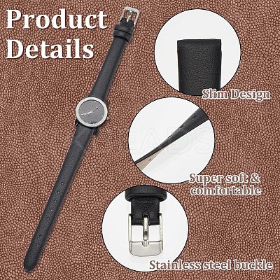 2 Sets 2 Colors Leather Textured Watch Bands AJEW-FG0003-83-1