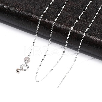 925 Sterling Silver Cable Chain Adjustable Slider Necklaces for Women NJEW-U030-01S-01-1