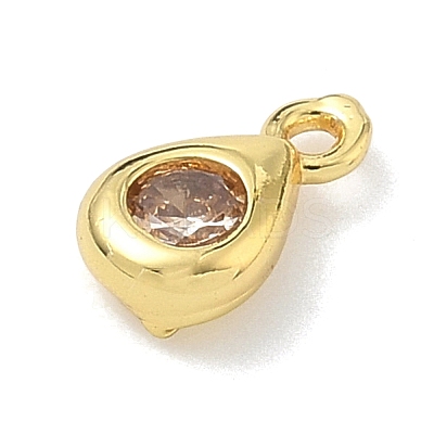 Brass Micro Pave Cubic Zirconia Charms KK-G548-20G-05-1