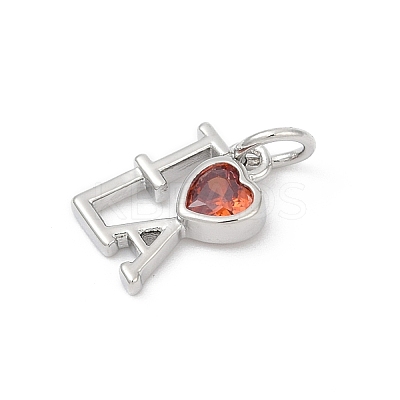Brass Pave Cubic Zirconia Charms KK-U062-31P-1