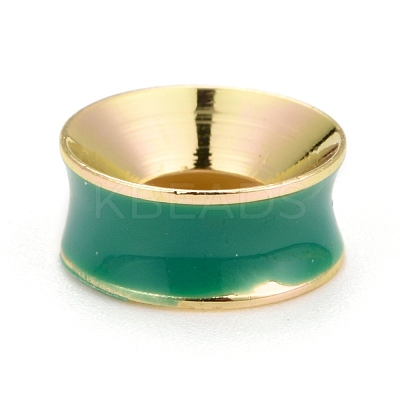 Grooved Brass Enamel Beads KK-O140-22B-1