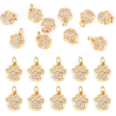 Brass Micro Pave Clear Cubic Zirconia Charms X1-RJEW-T063-38G-NF-1
