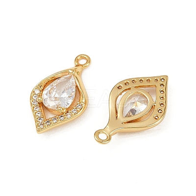 Brass Micro Pave Clear Cubic Zirconia Pendants KK-B137-20G-01-1