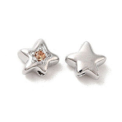 Brass Cubic Zirconia Beads KK-Q773-01P-05-1
