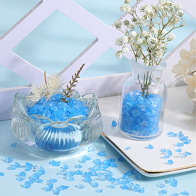 Transparent Electroplate Crushed Glass Craft GLAA-SC0001-98B-01-1