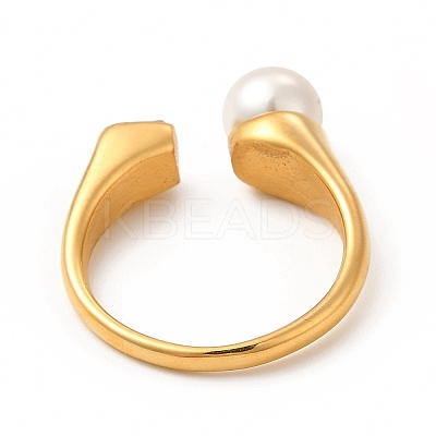 Ion Plating(IP) 304 Stainless Steel Rhinestone Cuff Finger Rings RJEW-C049-11B-G-1