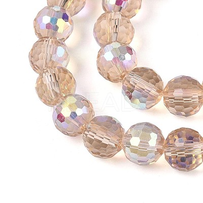 Electroplate Transparent Glass Beads Strands EGLA-N024-01A-C05-1