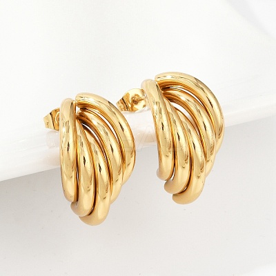 201 Stainless Steel Stud Earrings EJEW-Q026-23G-1