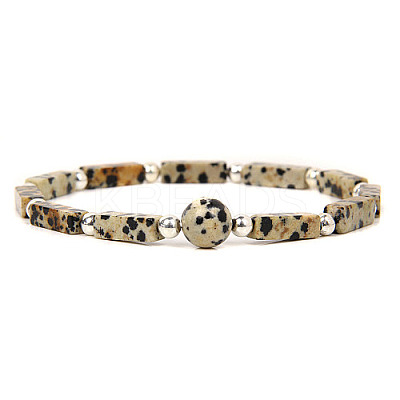 Natural Dalmatian Jasper  Stretch Bracelet DP3019-1-1
