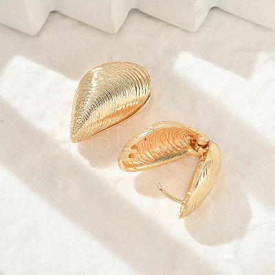 Brass Hoop Earrings for Women EJEW-U041-06G-1